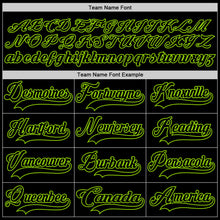 Load image into Gallery viewer, Custom Black Neon Green Hockey Jersey