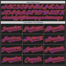 Load image into Gallery viewer, Custom Black Purple-Orange Authentic Baseball Jersey