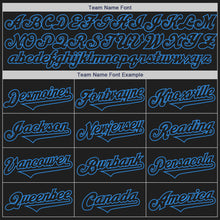 Load image into Gallery viewer, Custom Black Electric Blue-Red Authentic Baseball Jersey