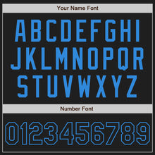 Load image into Gallery viewer, Custom Black Electric Blue-Red Authentic Baseball Jersey