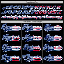 Load image into Gallery viewer, Custom Black USA Flag Royal-Red Hockey Jersey
