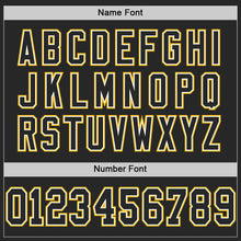 Load image into Gallery viewer, Custom Black White-Gold Mesh Authentic Football Jersey