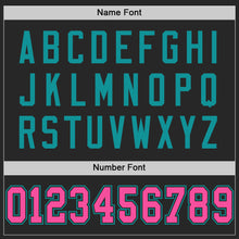 Load image into Gallery viewer, Custom Black Pink-Teal Mesh Authentic Football Jersey