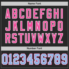 Load image into Gallery viewer, Custom Black Light Blue-Pink Mesh Authentic Football Jersey