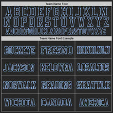 Load image into Gallery viewer, Custom Black Light Blue-Pink Mesh Authentic Football Jersey