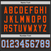 Load image into Gallery viewer, Custom Black Light Blue-Orange Mesh Authentic Football Jersey