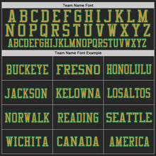 Load image into Gallery viewer, Custom Black Kelly Green-Old Gold Mesh Authentic Football Jersey