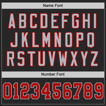 Load image into Gallery viewer, Custom Black Red-Gray Mesh Authentic Football Jersey