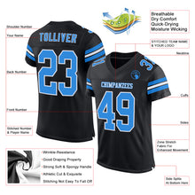 Load image into Gallery viewer, Custom Black Powder Blue-White Mesh Authentic Football Jersey