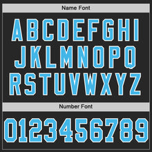 Load image into Gallery viewer, Custom Black Sky Blue-White Mesh Authentic Football Jersey