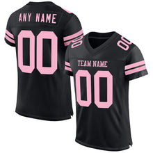 Load image into Gallery viewer, Custom Black Light Pink Mesh Authentic Football Jersey