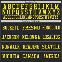 Load image into Gallery viewer, Custom Black Light Yellow Mesh Authentic Football Jersey