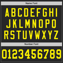 Load image into Gallery viewer, Custom Black Light Yellow Mesh Authentic Football Jersey