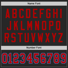 Load image into Gallery viewer, Custom Black Red-Powder Blue Mesh Authentic Football Jersey