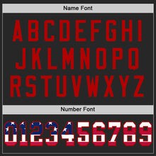 Load image into Gallery viewer, Custom Black USA Flag-Red Mesh Authentic Football Jersey