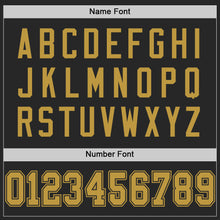 Load image into Gallery viewer, Custom Black Old Gold Mesh Authentic Football Jersey