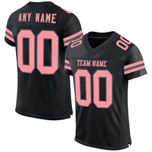 Load image into Gallery viewer, Custom Black Medium Pink-Steel Gray Mesh Authentic Football Jersey