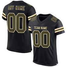 Load image into Gallery viewer, Custom Black Olive-Cream Mesh Authentic Football Jersey