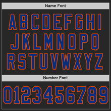 Load image into Gallery viewer, Custom Black Royal-Orange Mesh Authentic Football Jersey