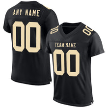 Load image into Gallery viewer, Custom Black Cream Mesh Authentic Football Jersey