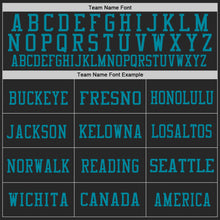 Load image into Gallery viewer, Custom Black Teal Mesh Authentic Football Jersey