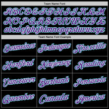 Load image into Gallery viewer, Custom Black Teal-Purple Authentic Throwback Basketball Jersey