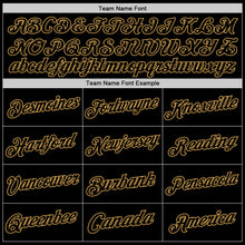 Load image into Gallery viewer, Custom Black Old Gold Authentic Throwback Basketball Jersey
