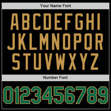 Load image into Gallery viewer, Custom Black Kelly Green-Old Gold Authentic Throwback Basketball Jersey