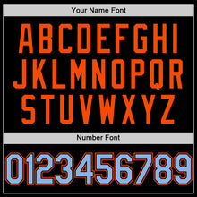 Load image into Gallery viewer, Custom Black Light Blue-Orange Authentic Throwback Basketball Jersey