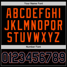 Load image into Gallery viewer, Custom Black Powder Blue-Orange Authentic Throwback Basketball Jersey