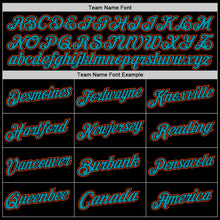 Load image into Gallery viewer, Custom Black Teal-Orange Authentic Throwback Basketball Jersey
