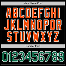 Load image into Gallery viewer, Custom Black Kelly Green-Orange Authentic Throwback Basketball Jersey
