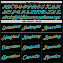 Load image into Gallery viewer, Custom Black Teal-Old Gold Authentic Throwback Basketball Jersey