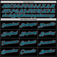 Load image into Gallery viewer, Custom Black Medium Pink-Teal Authentic Throwback Basketball Jersey