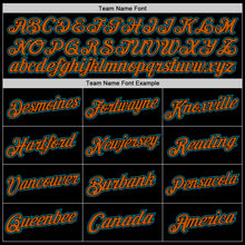 Load image into Gallery viewer, Custom Black Teal-Texas Orange Authentic Throwback Basketball Jersey