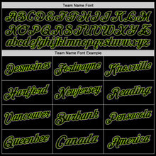 Load image into Gallery viewer, Custom Black Neon Green-Purple Authentic Throwback Basketball Jersey