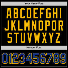 Load image into Gallery viewer, Custom Black Royal-Gold Authentic Throwback Basketball Jersey