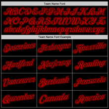 Load image into Gallery viewer, Custom Black Red Authentic Throwback Basketball Jersey