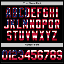 Load image into Gallery viewer, Custom Black USA Flag-Red Authentic Throwback Basketball Jersey