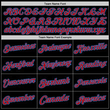 Load image into Gallery viewer, Custom Black Red-Powder Blue Authentic Throwback Basketball Jersey