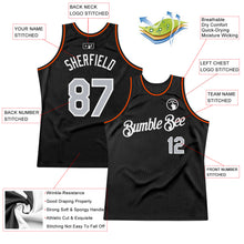 Load image into Gallery viewer, Custom Black Gray-Orange Authentic Throwback Basketball Jersey