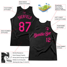 Load image into Gallery viewer, Custom Black Hot Pink Authentic Throwback Basketball Jersey