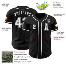 Load image into Gallery viewer, Custom Black White Authentic Baseball Jersey