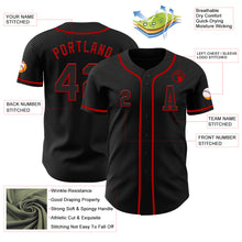 Load image into Gallery viewer, Custom Black Red Authentic Baseball Jersey