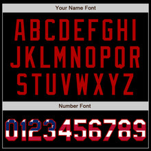 Load image into Gallery viewer, Custom Black USA Flag-Red Authentic Baseball Jersey