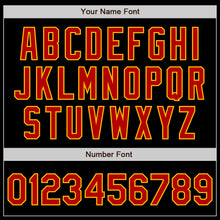 Load image into Gallery viewer, Custom Black Red-Gold Authentic Baseball Jersey