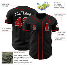 Load image into Gallery viewer, Custom Black Red-White Authentic Baseball Jersey