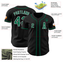 Load image into Gallery viewer, Custom Black Kelly Green-White Authentic Baseball Jersey