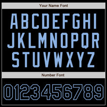 Load image into Gallery viewer, Custom Black Light Blue Authentic Baseball Jersey