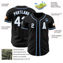 Load image into Gallery viewer, Custom Black White-Light Blue Authentic Baseball Jersey